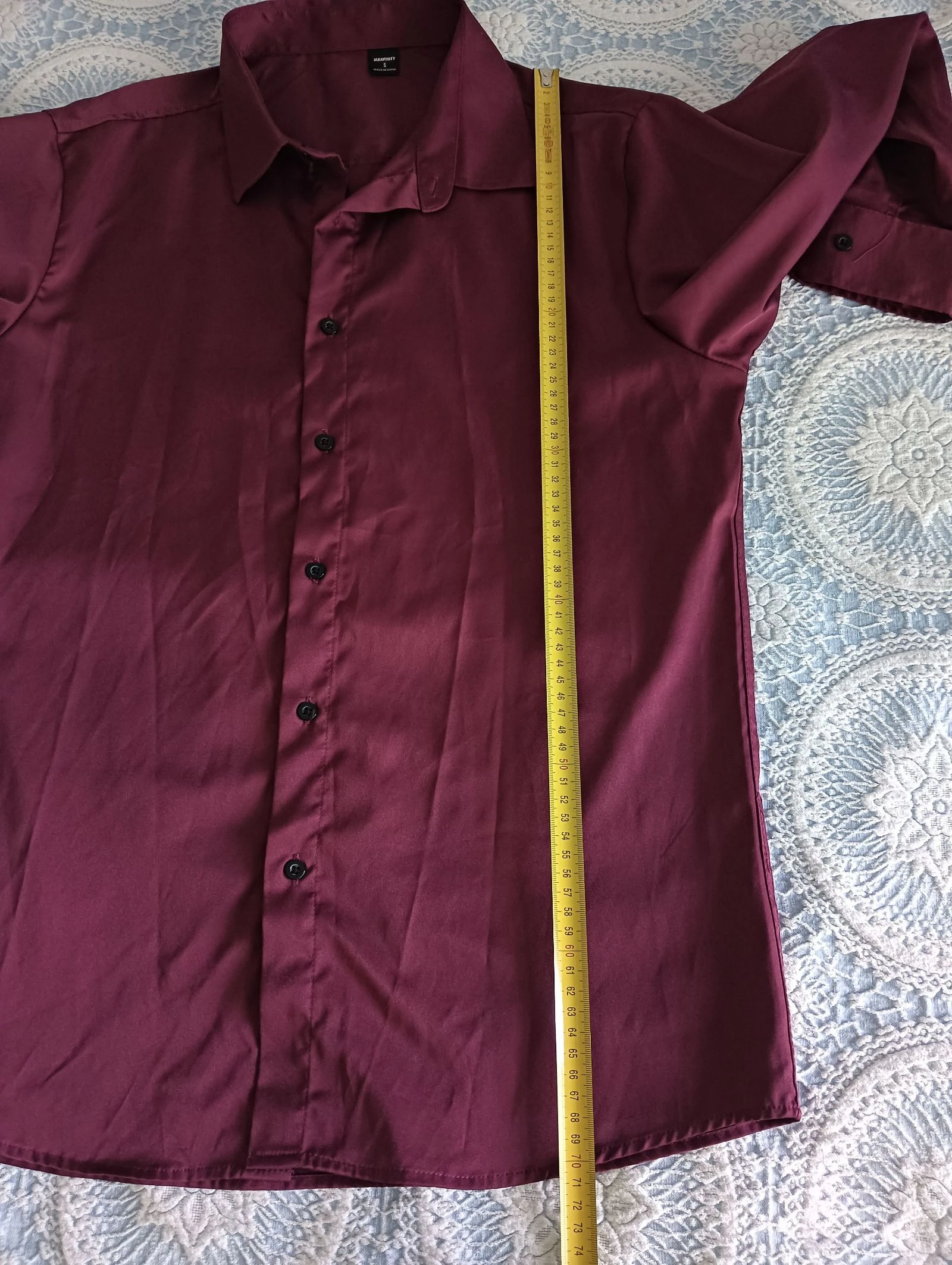 Men's Shirt - Wine / Burgundy Color - Size S – photo 4